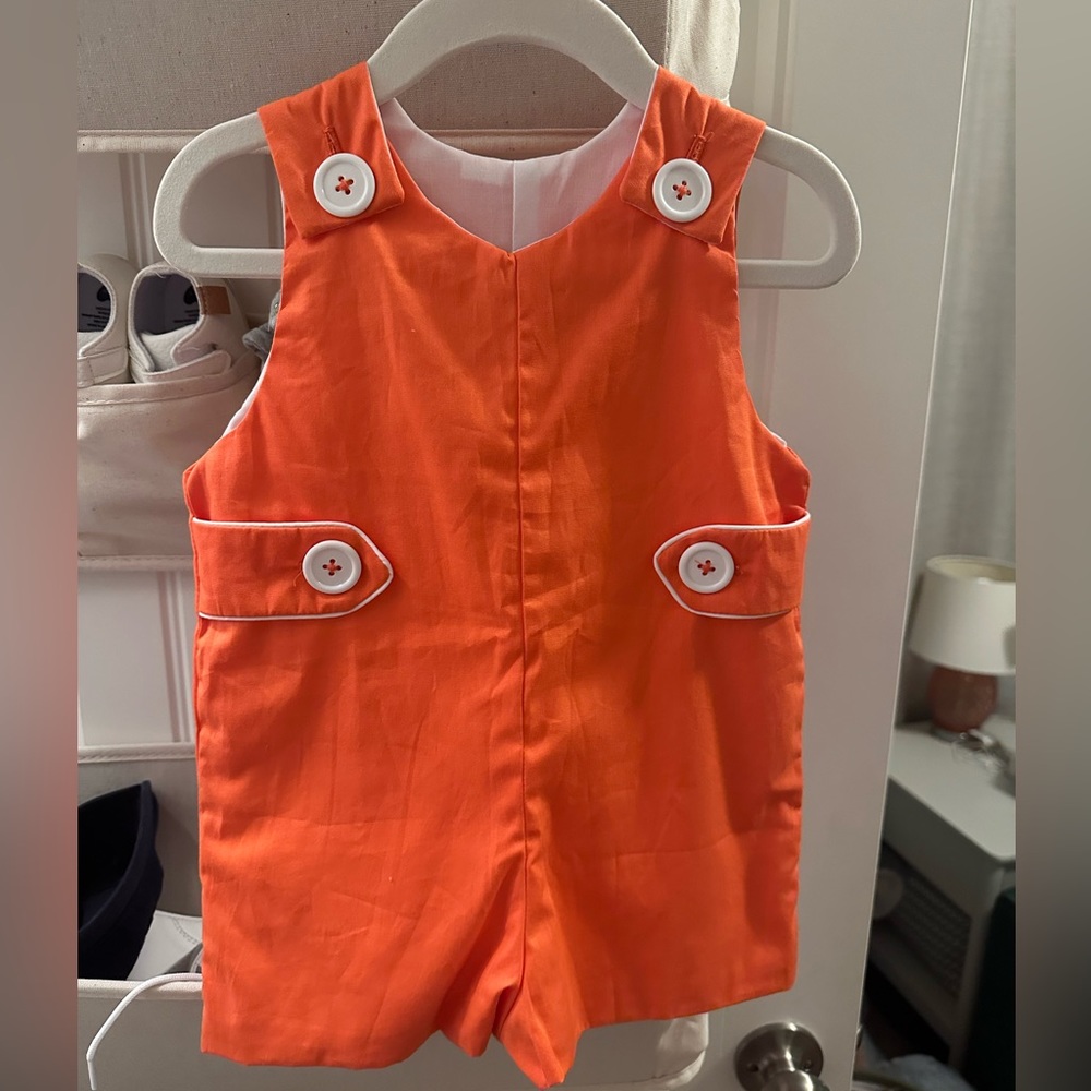 The Beaufort Bonnet Company 6-12m orange Jack Keene Jon Jon NWOT